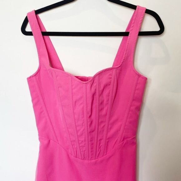 Bardot Fitted Corset Midi Dress Lili Pink Size 4 NWT - Picture 6 of 16
